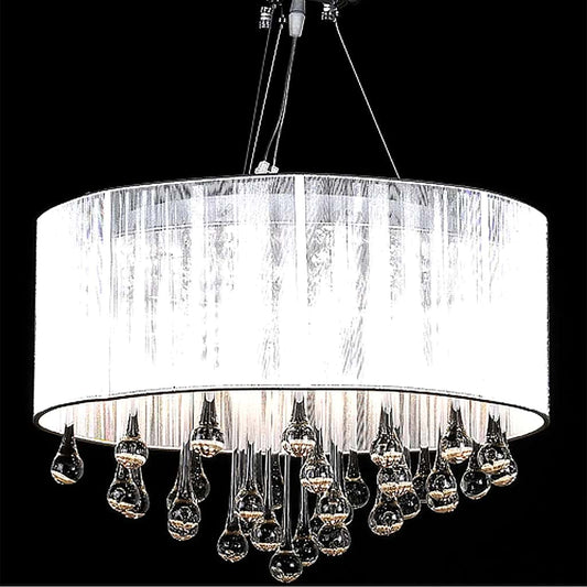 vidaXL Chandelier with 85 Crystals White