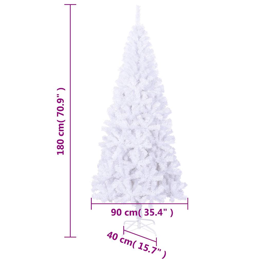 vidaXL Christmas Tree | White | PVC, Plastic | Tall | Artificial Christmas Tree