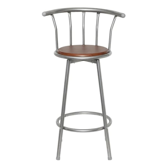 vidaXL Bar Stools 2 pcs Brown Steel