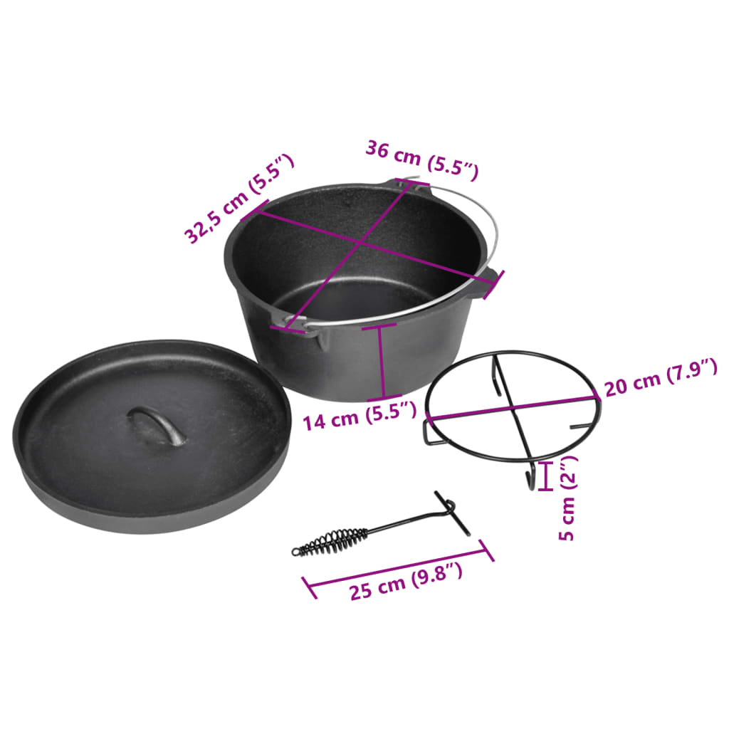 vidaXL Dutch Oven cooking pot 9QT