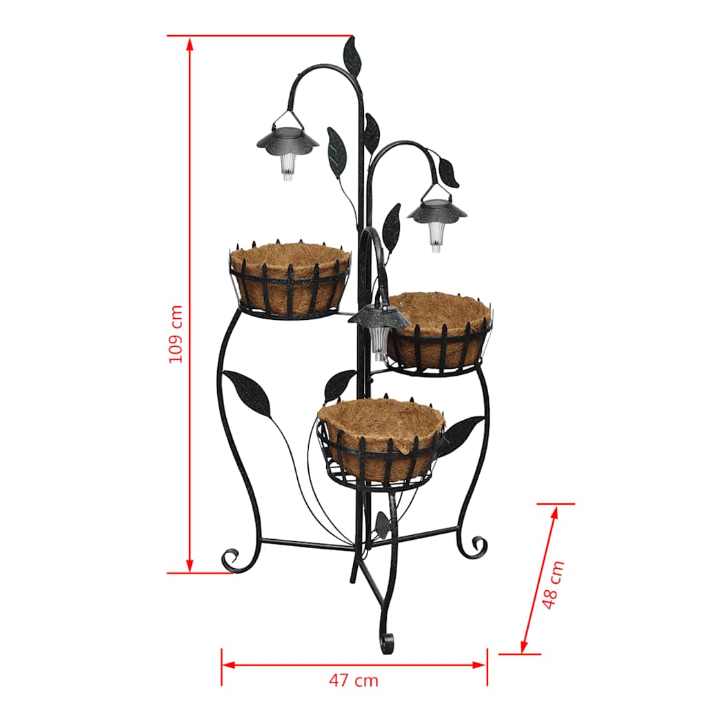 40543 vidaXL Solar LED Plant Rack