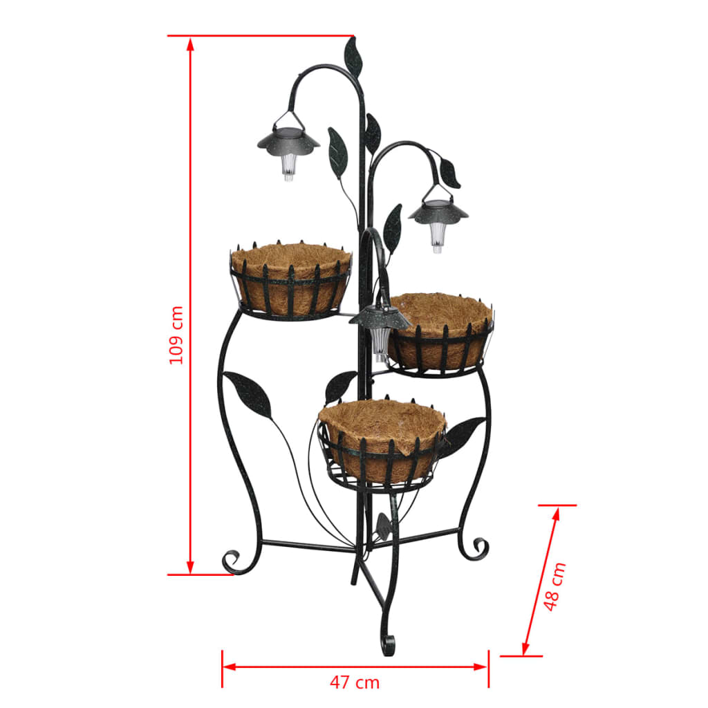 vidaXL Garden Planter | Brown and Black | Coconut fibre and Iron | Medium