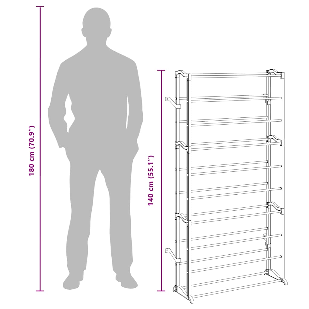 60718 vidaXL 2 x Shoe Rack