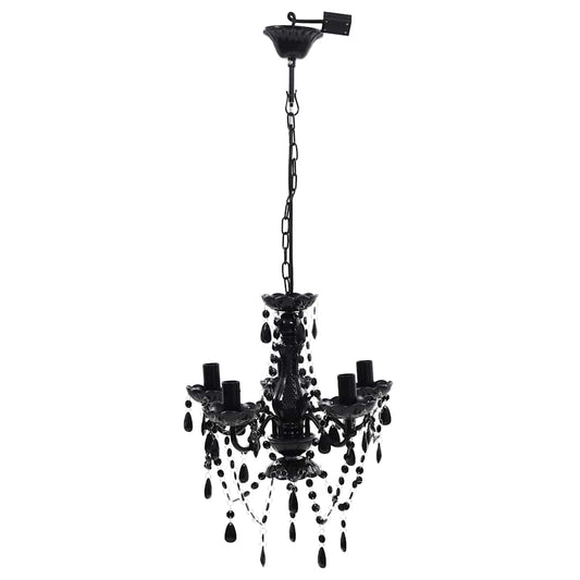 240308 vidaXL Crystal Light 5 Bulbs Black
