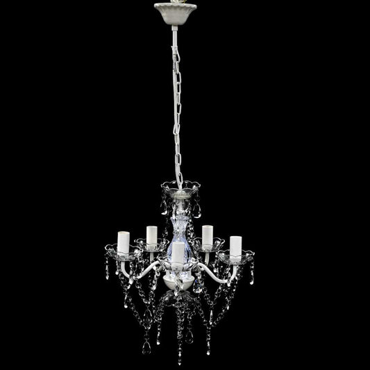 240309 vidaXL Chandelier 5 Bulbs Transparent