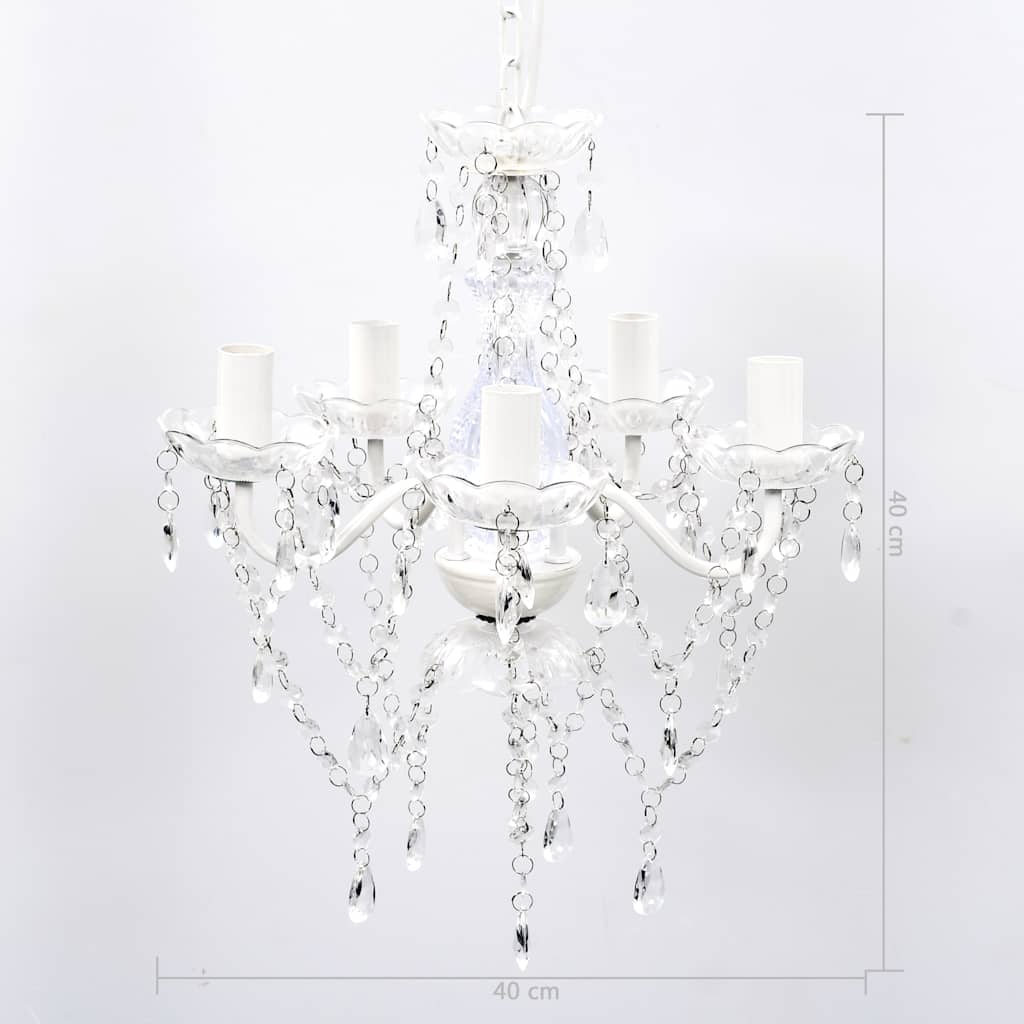 240309 vidaXL Chandelier 5 Bulbs Transparent