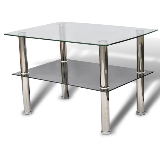 vidaXL Coffee Table Glass 2 Tiers