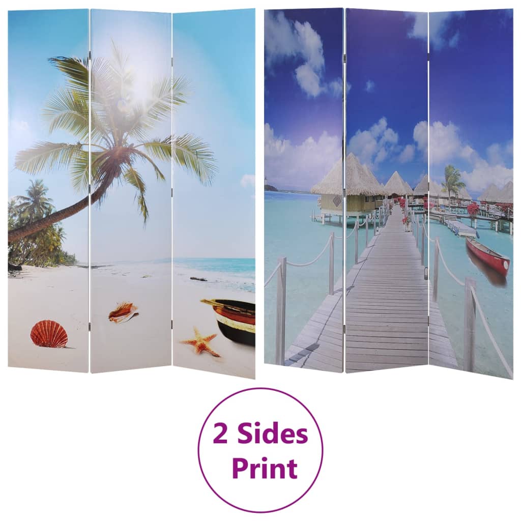 vidaXL Folding Room Divider 120x170 cm Beach