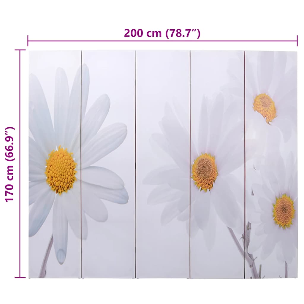 vidaXL Folding Room Divider 200x170 cm Flower