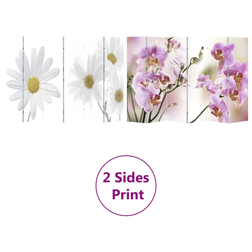 vidaXL Folding Room Divider 217x170 cm Flower