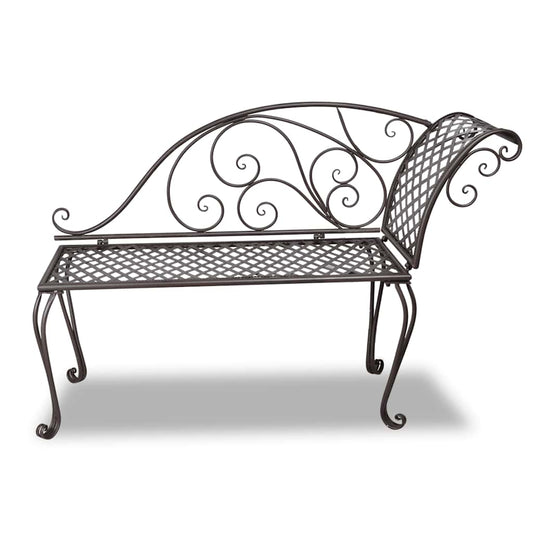 40717 vidaXL Garden Chaise Lounge 128 cm Steel Antique Brown