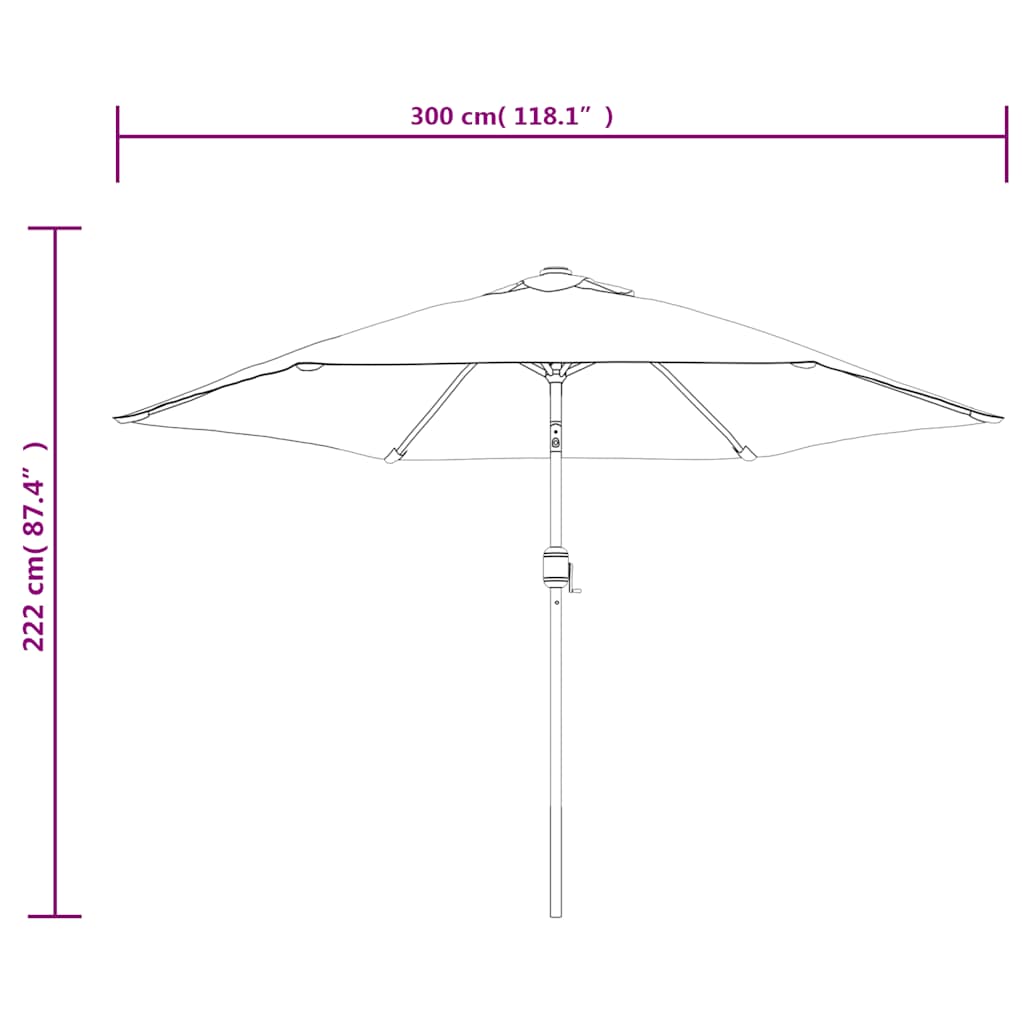 vidaXL Parasol Sand White 3m Steel Pole