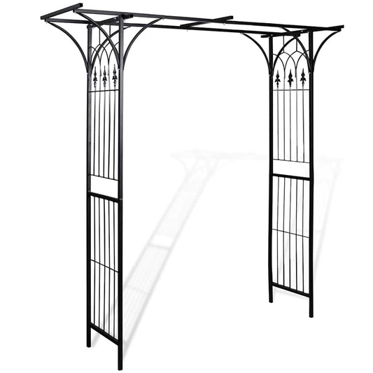 vidaXL Garden Arch | Black | Iron | 200 x 52 x 204 cm | Durable | Garden Arch