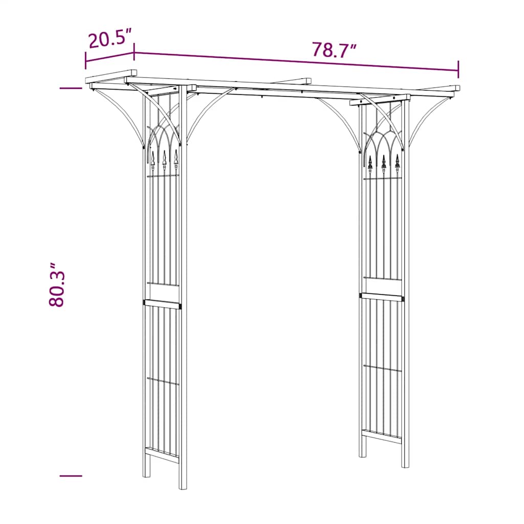 vidaXL Garden Arch 200x52x204 cm
