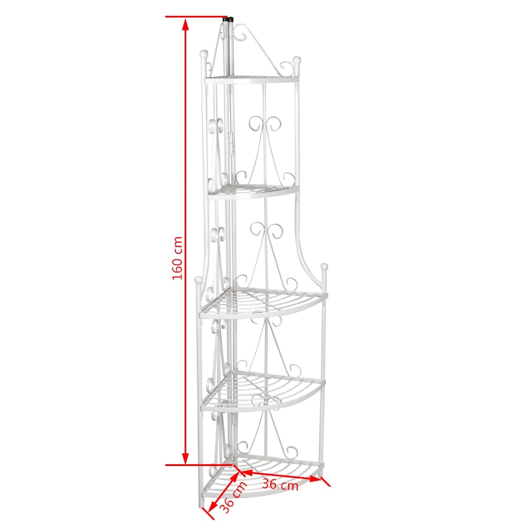 vidaXL Corner Plant Rack White