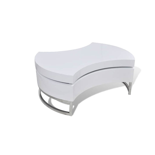 vidaXL Coffee Table Shape-Adjustable High Gloss White