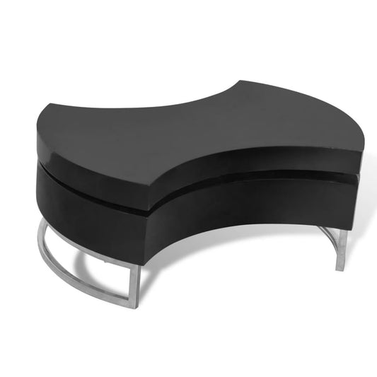 vidaXL Coffee Table | High gloss black | MDF and Stainless Steel