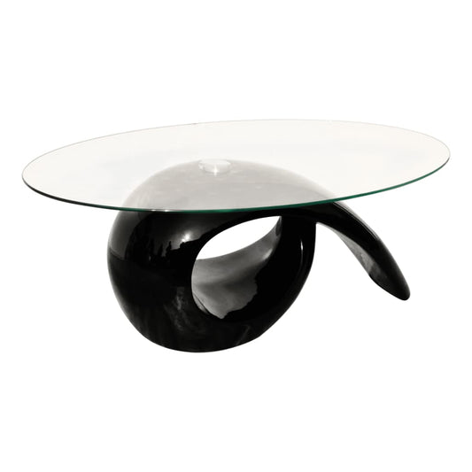 vidaXL Coffee Table | High gloss black | Toughened glass, fiberglass | Modern