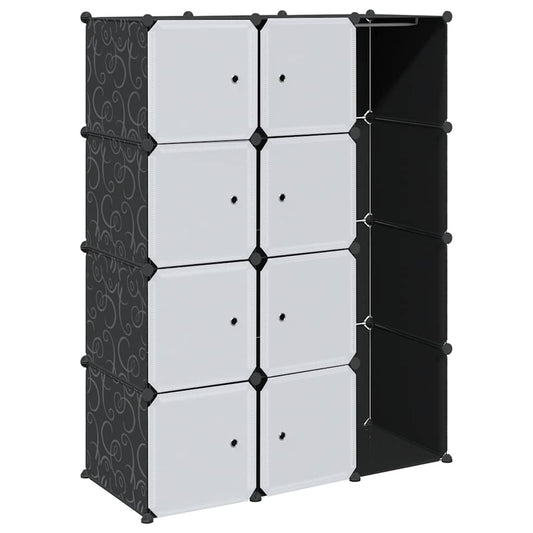 vidaXL Modular Cabinet | Black and White | Plastic and Chromed Steel