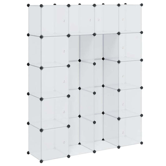 240500 vidaXL Modular Cabinet with 14 Compartments White 37 x 146 x 180,5 cm