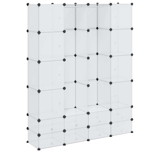 240502 vidaXL Modular Cabinet with 18 Compartments White 37 x 146 x 180,5 cm