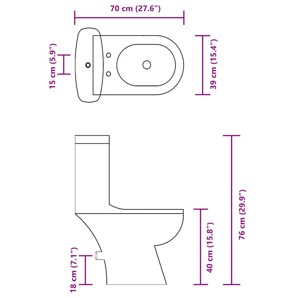 240549 Toilet With Cistern White