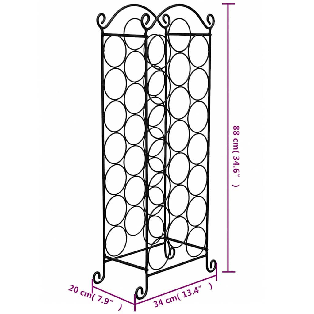 50206 vidaXL Wine Rack for 21 Bottles Metal