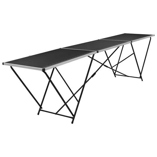 140718 vidaXL Folding Pasting Table MDF and Aluminium 300x60x78 cm