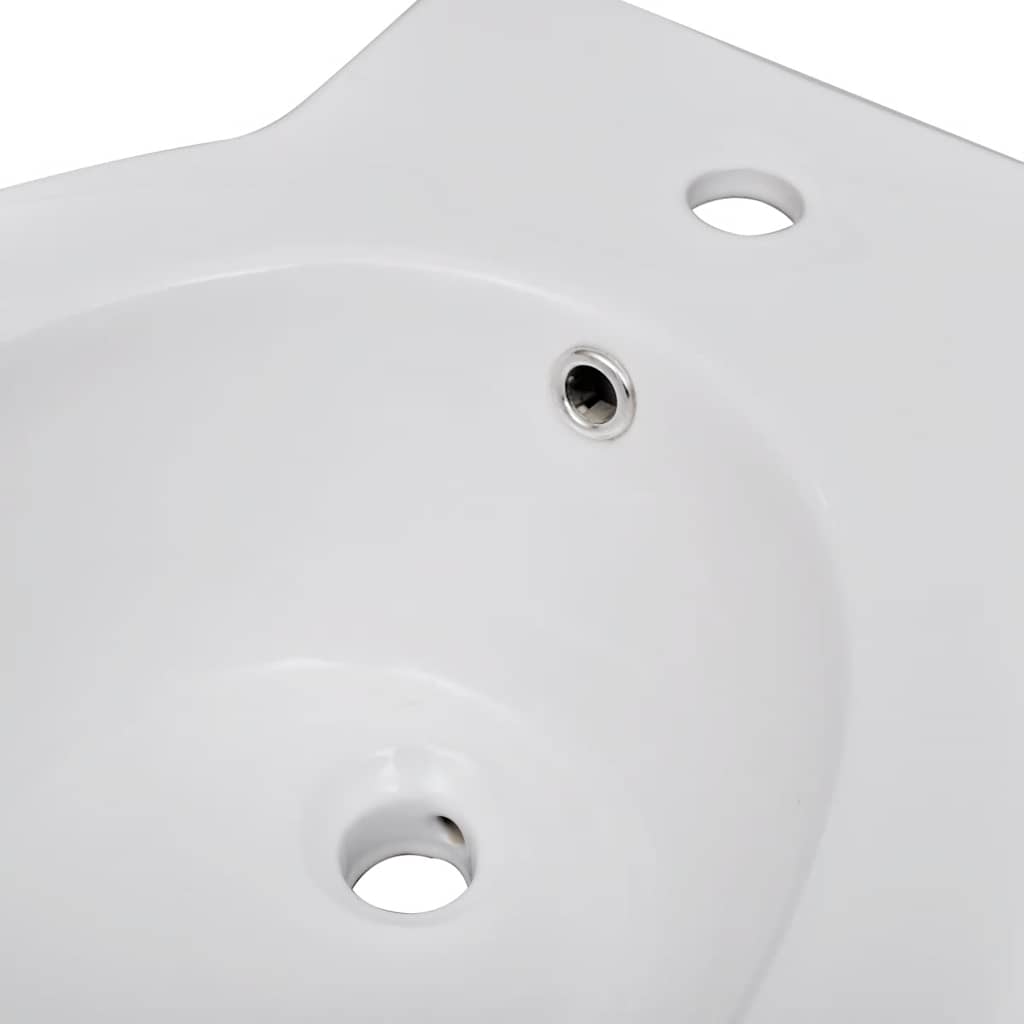vidaXL Round Bidet Stand White High-quality Ceramic