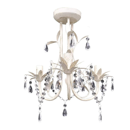 240686 Crystal Pendant Ceiling Lamp Chandelier Elegant White