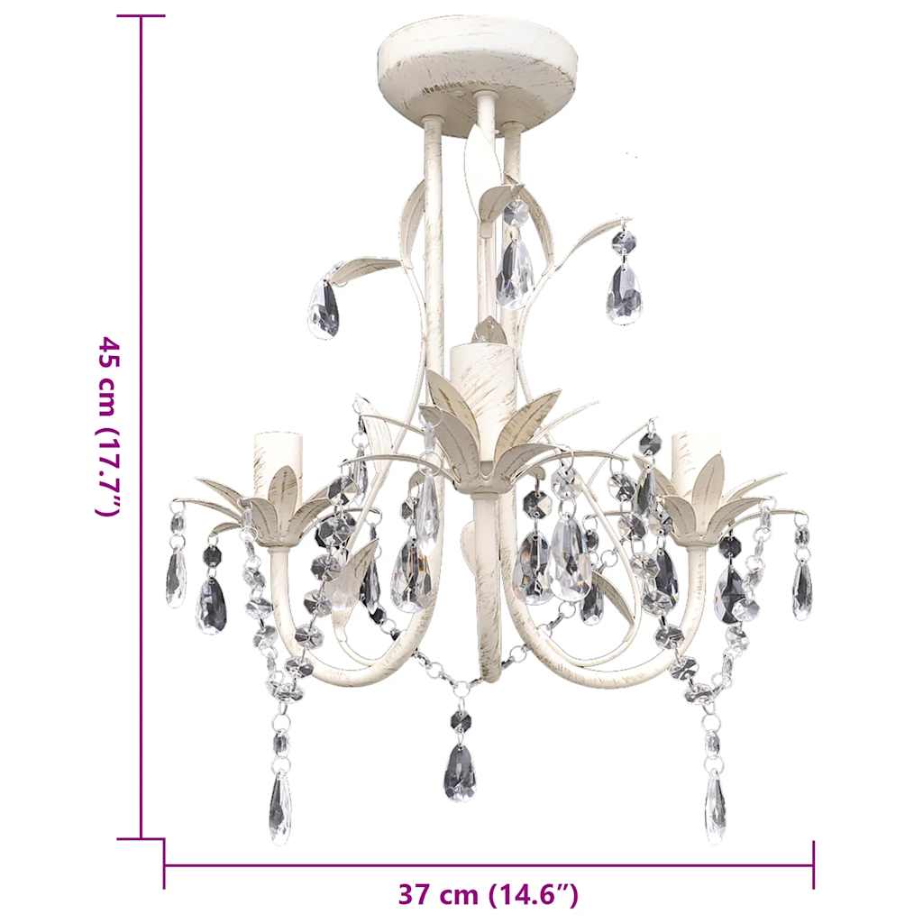 240686 Crystal Pendant Ceiling Lamp Chandelier Elegant White