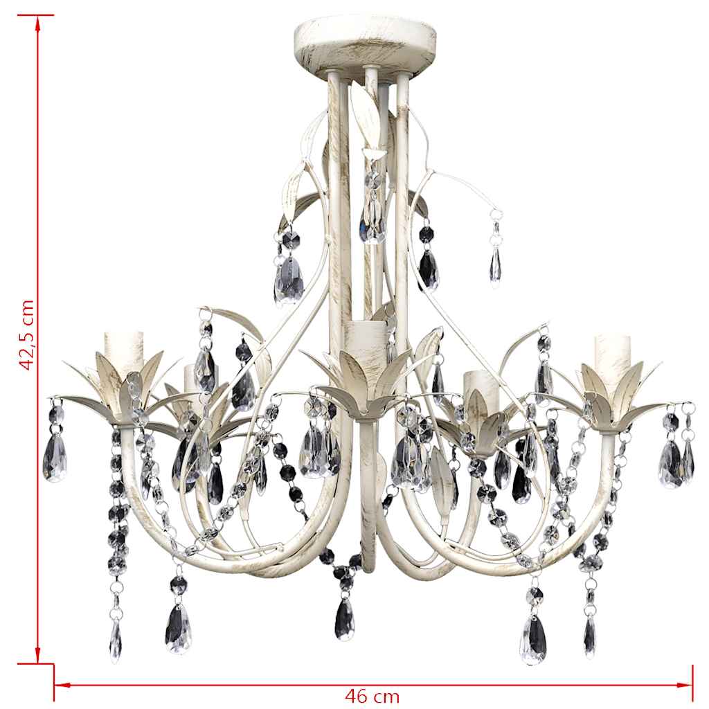 vidaXL Crystal Pendant Ceiling Lamp Chandelier Elegant 5 Bulb Sockets