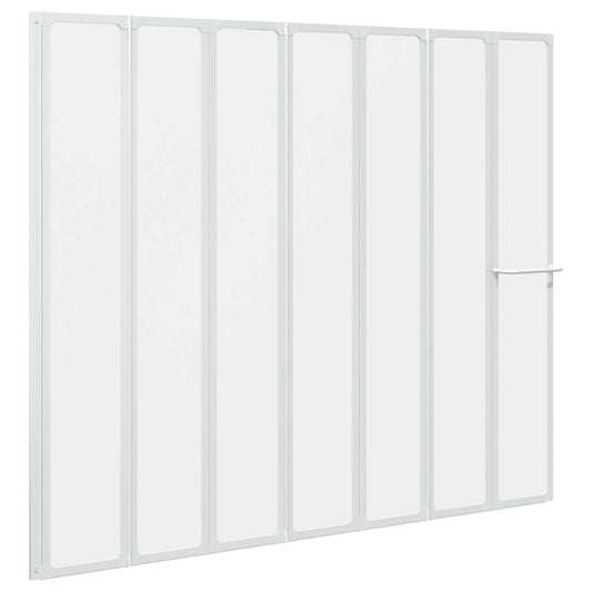 vidaXL Shower Bath Screen Wall 140 x 168 cm 7 Panels Foldable with Towel Rack