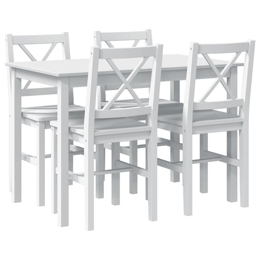 vidaXL 5 Piece Dining Set White