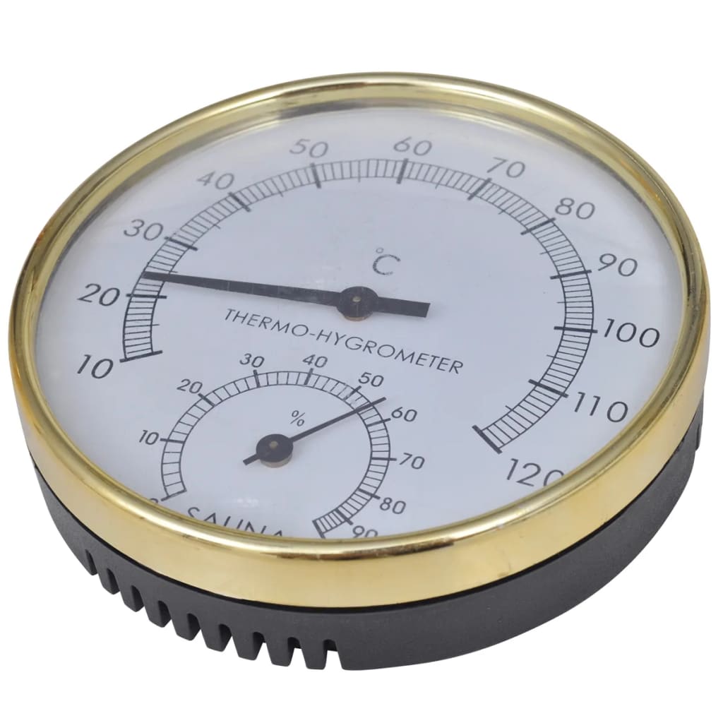 vidaXL 5 Piece Sauna Accessory Bucket Spoon Hourglass Thermo-hygrometer