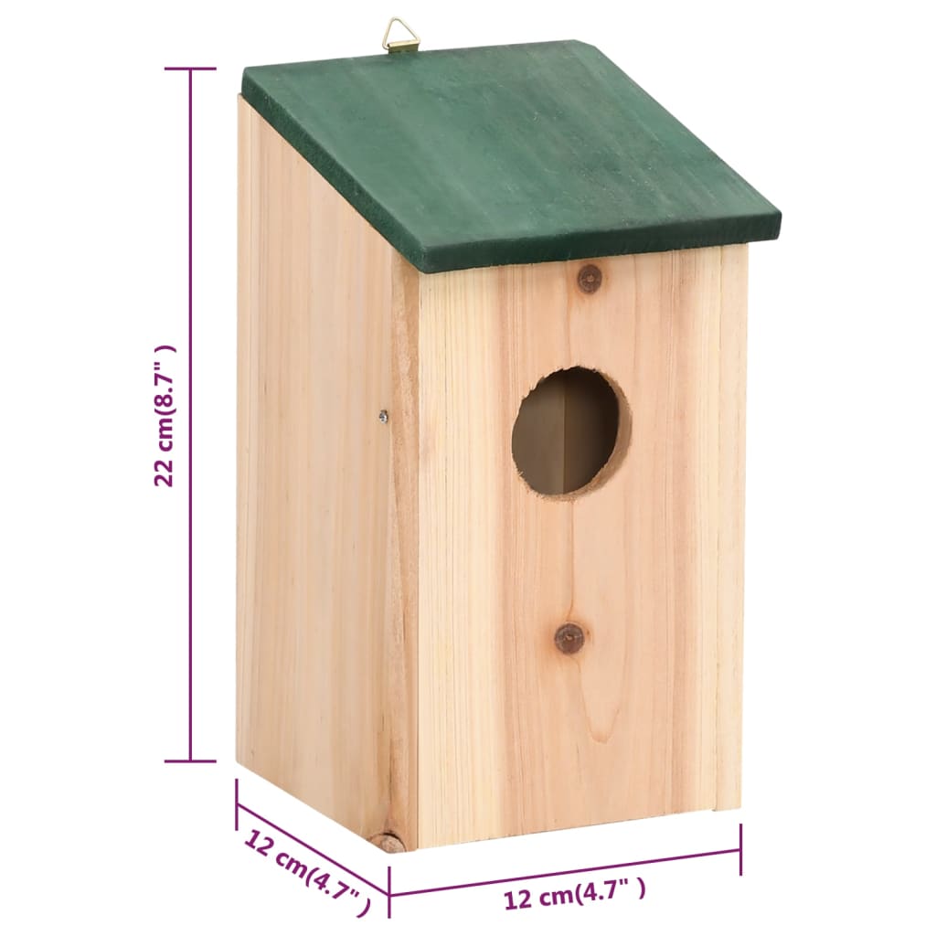 vidaXL Bird Houses 4 pcs Wood 12x12x22 cm