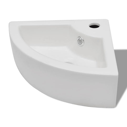 140697 vidaXL Wash Basin with Overflow 45x32x12,5 cm White