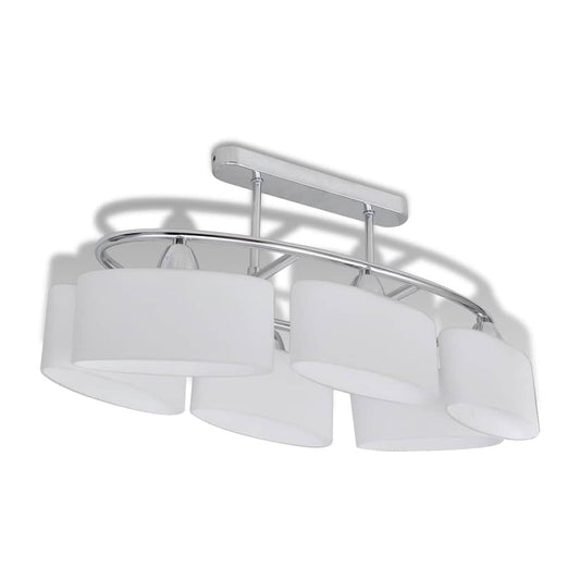 240989 Ceiling Lamp with Ellipsoid Glass Shades for 6 E14 Bulbs