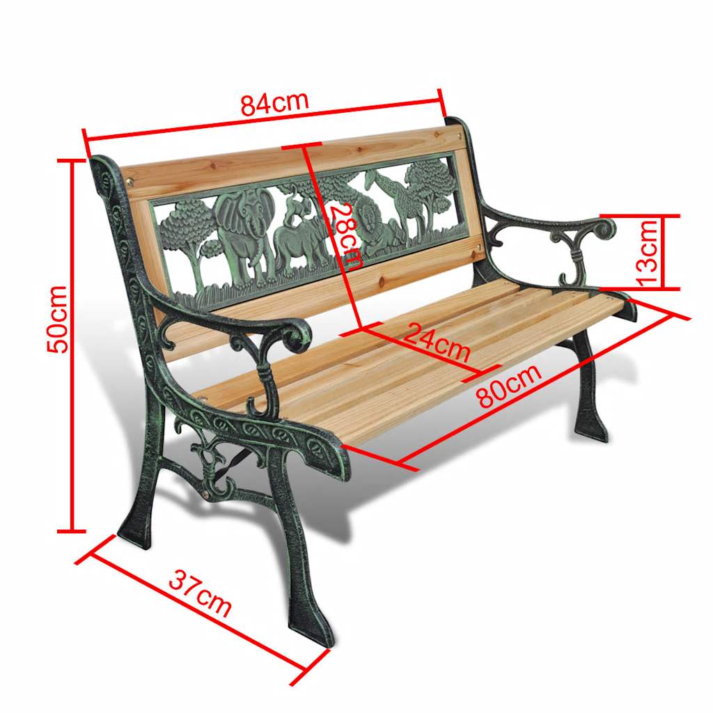 41013 vidaXL Children Garden Bench 84 cm Wood