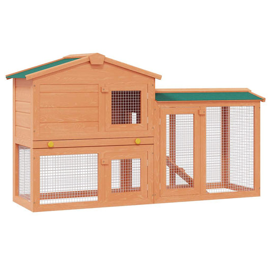 vidaXL Outdoor Large Rabbit Hutch Small Animal House Pet Cage Wood