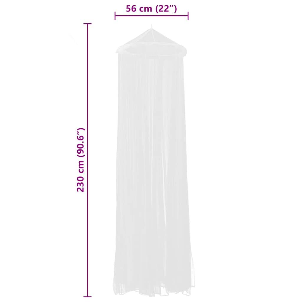 50263 vidaXL Mosquito Net 2 pcs Round 56x325x230 cm