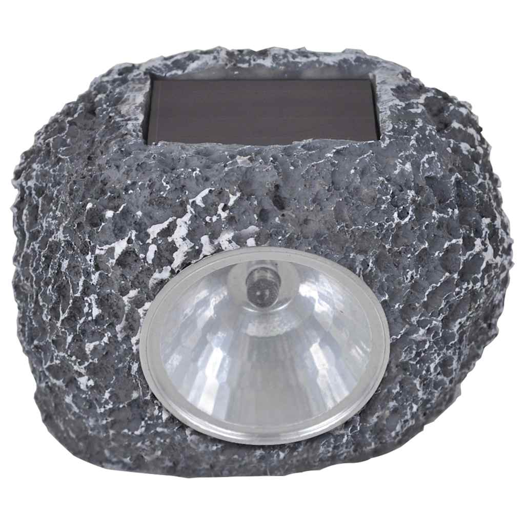 vidaXL Outdoor Solar Powered LED Spotlight Stone Shape 12 pcs