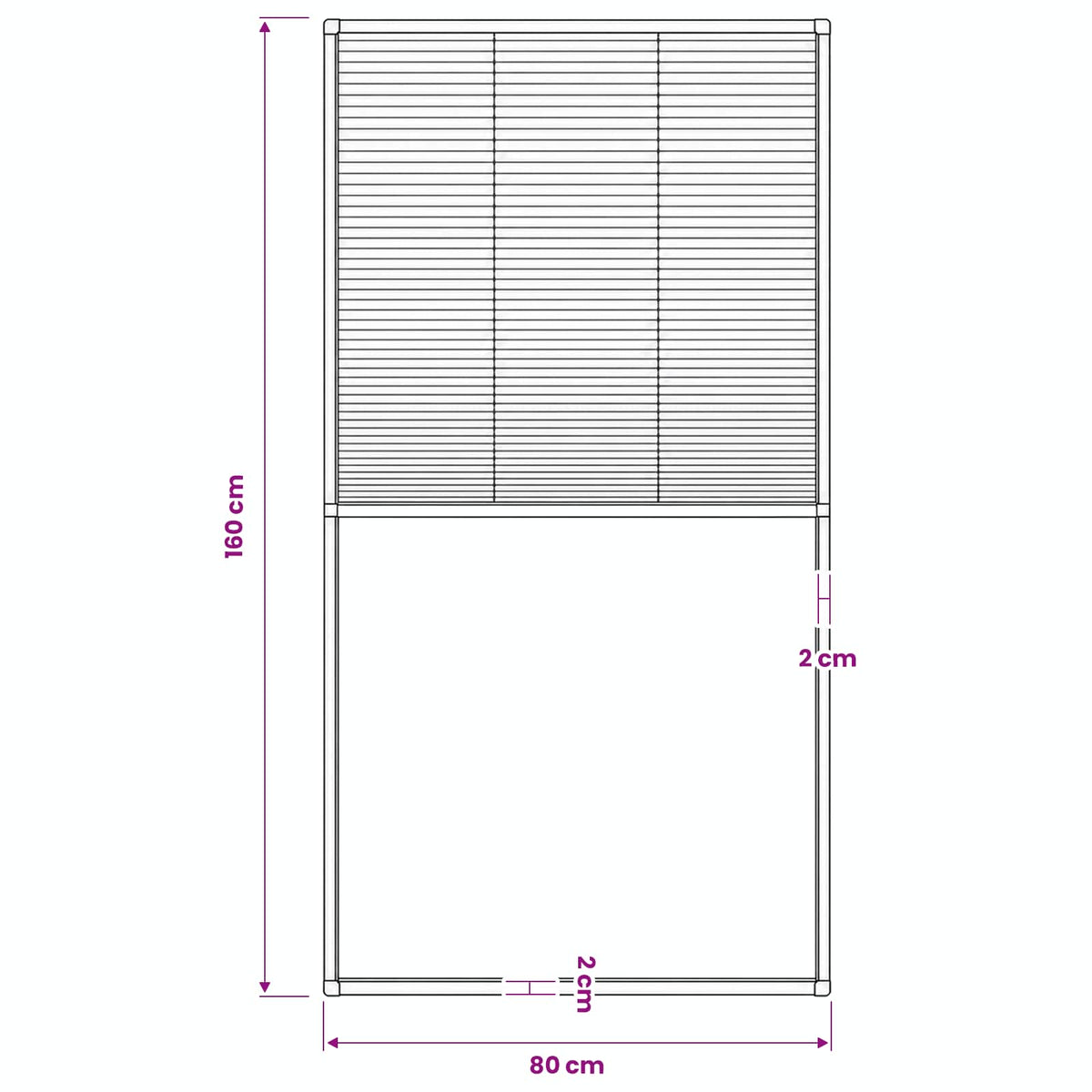 141129 vidaXL Plisse Insect Screen Window 80 x 160 cm