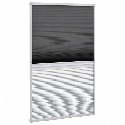 141131 vidaXL Insect Plisse Screen Window Aluminium 160 x 80 cm with Shade