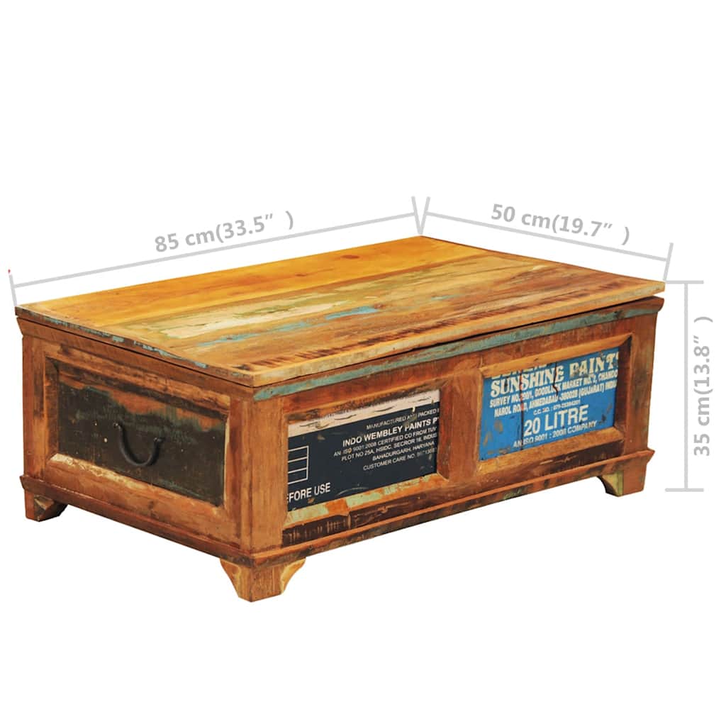 vidaXL Coffee Table | Multicolour | Reclaimed wood | Medium | Rectangular