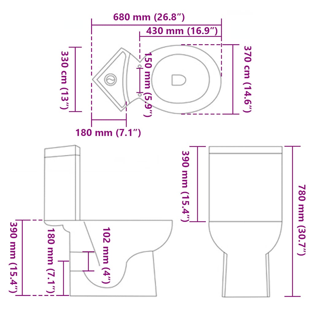 141133 WC Ceramic Toilet Bathroom Corner Toilet White