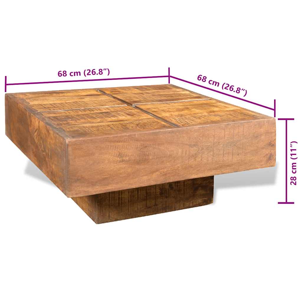 vidaXL Coffee Table | Brown | Solid mango wood | Small | Durable