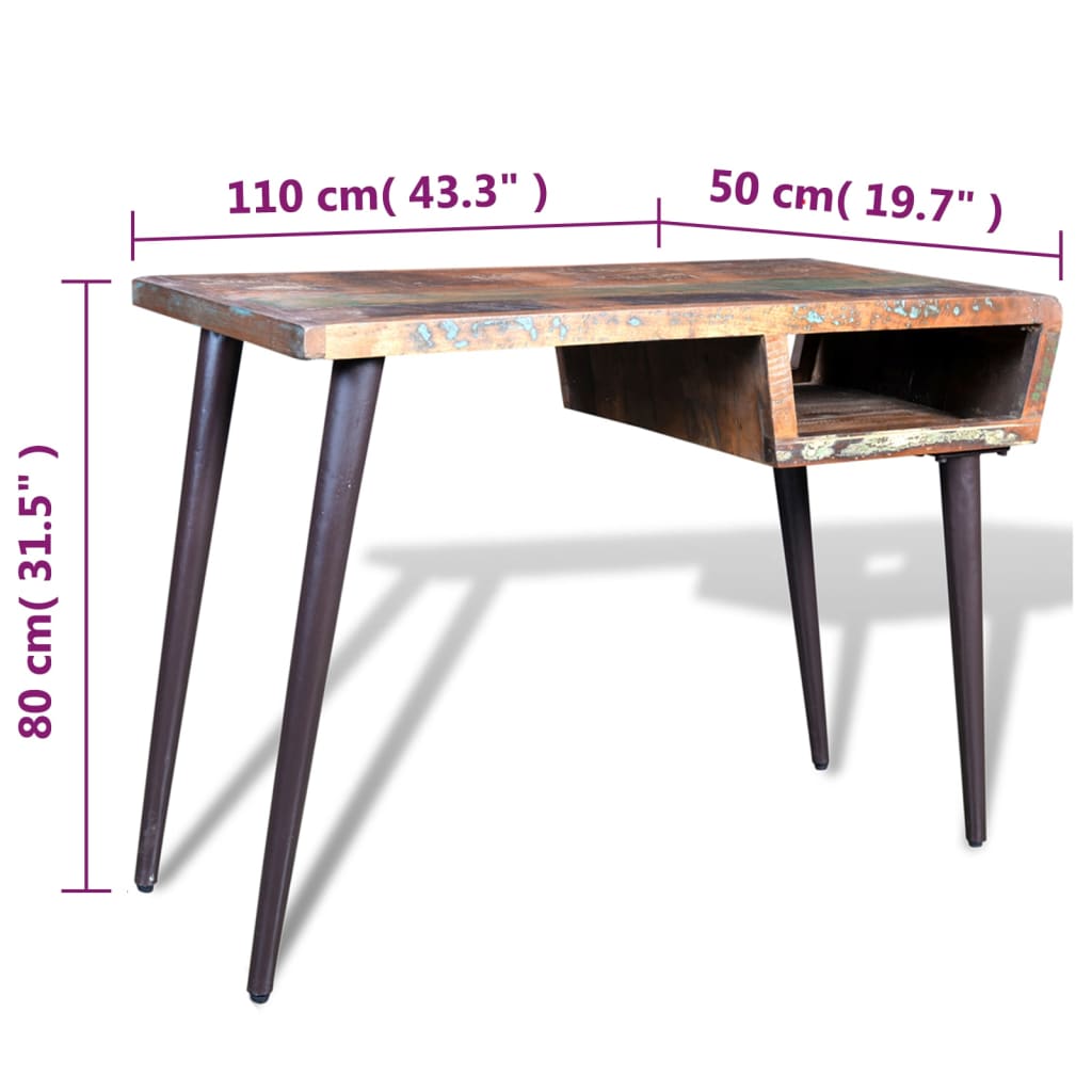 241138 Reclaimed Wood Desk with Iron Legs
