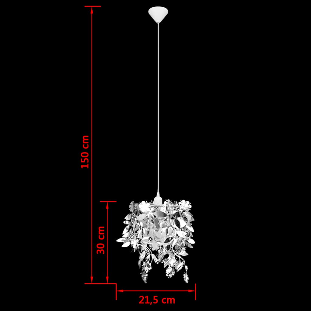 vidaXL Leaves Paillette Pendant Chandelier Lamp 21.5 x 30 cm Silver