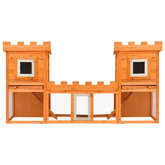 170174 vidaXL Outdoor Large Rabbit Hutch House Pet Cage Double House